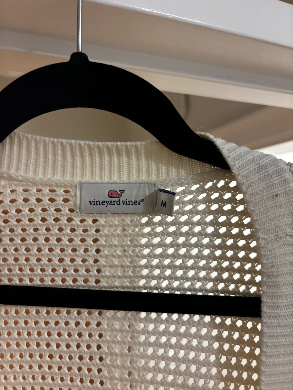 Vineyard Vines Cream Open-Weave Cardigan